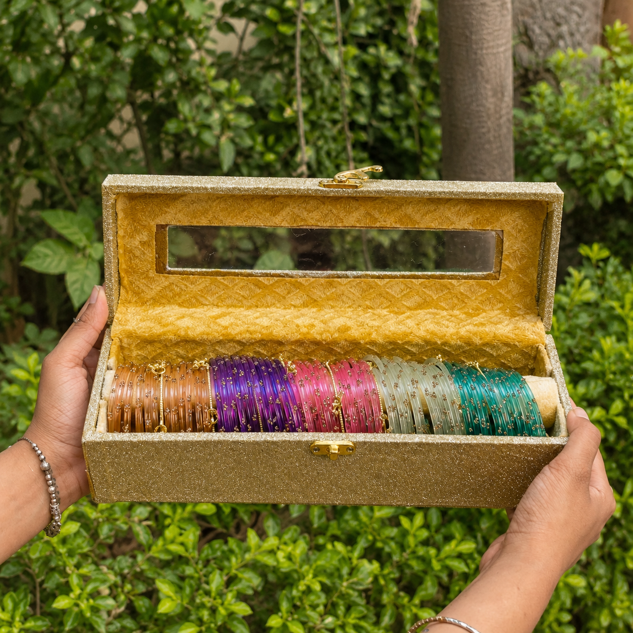 Premium Bangle Box - 60 Diamond & Ghungroo Bangles Included