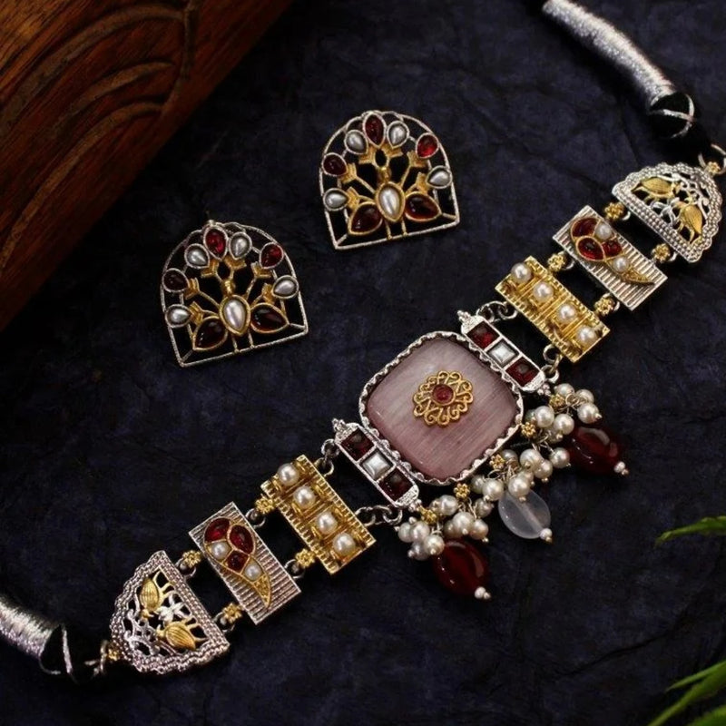 Dual Tone Monalisa Stone Chokar from Myuphaar