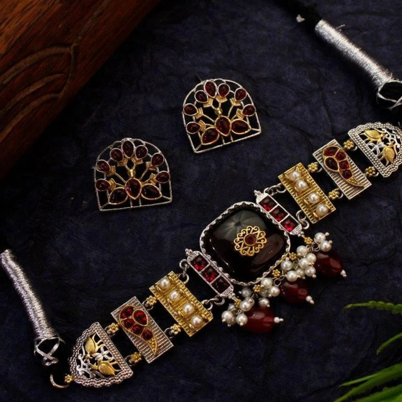 Dual Tone Monalisa Stone Chokar from Myuphaar