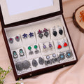 Premium Mirror Box with 12 Pairs of Oxidised Earrings