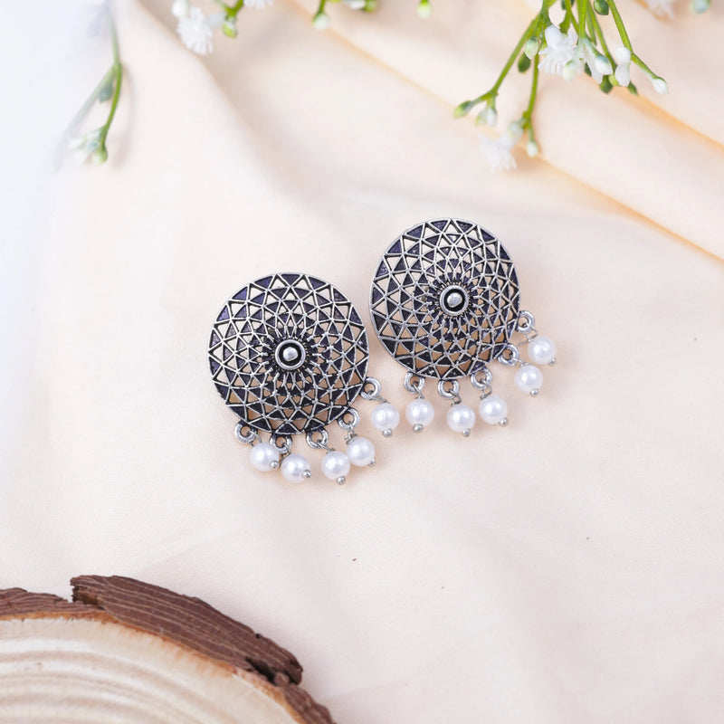 Premium Mirror Box with 12 Pairs of Oxidised Earrings