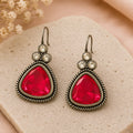 12 Pairs of Oxidized Stud Earrings with Jewelry Box
