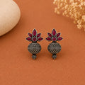 12 Pairs of Oxidized Stud Earrings with Jewelry Box