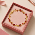 Luxury Floral Stone Tulip Bracelet - Elegant Gold & Crystal Charm for Every Occasion